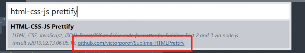 通过github下载Sublime-HTMLPrettify